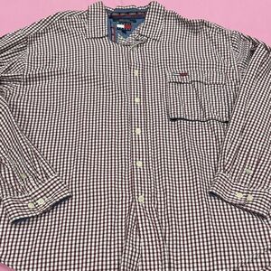 Tommy Hilfiger Red and White Checkered Shirt XXL